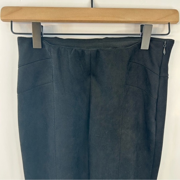 Zara Basic Black Faux Sueded Pull-On Skinny Pants, XS, Seam Detail Ankle Zippers - Picture 2 of 7